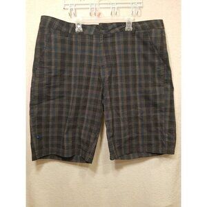 Gotcha Men’s  Shorts Size 40 Blue Black Brown Plaid Cotton Front & Back Pockets